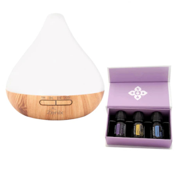 Difuzor aromaterapie Zenix + Kit 3X5 ml uleiuri esentiale doTERRA (Lavanda, Lamaie, Menta)  - Idei de cadouri pentru femei